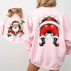 Santa Claus Christmas Sweatshirt Christmas Humor Holiday Top Pullover Anime Hoodie Y2k Clothes Streetwear Women Ropa De Mujer